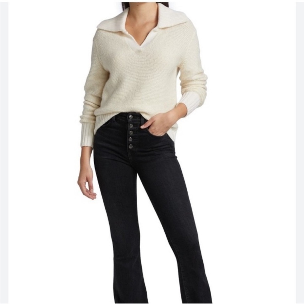 VERONICA BEARD BROGAN COLLARED WOOL CASHMERE SWEATER SIZE MED - Picture 4 of 15